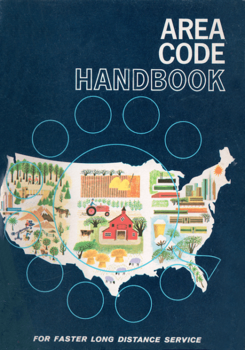 Area code handbook issued by many telephone companies in 1962 to promote the newly introduced direct distance dialing Area code handbook issued by many telephone companies in 1962 to promote the newly introduced direct distance dialing