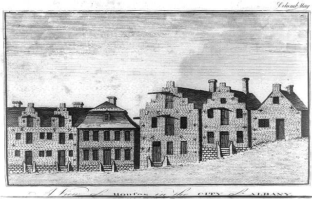 A view of houses in the city of Albany. United States Albany New York, 1789. Photograph. https://www.loc.gov/item/2004671540/.