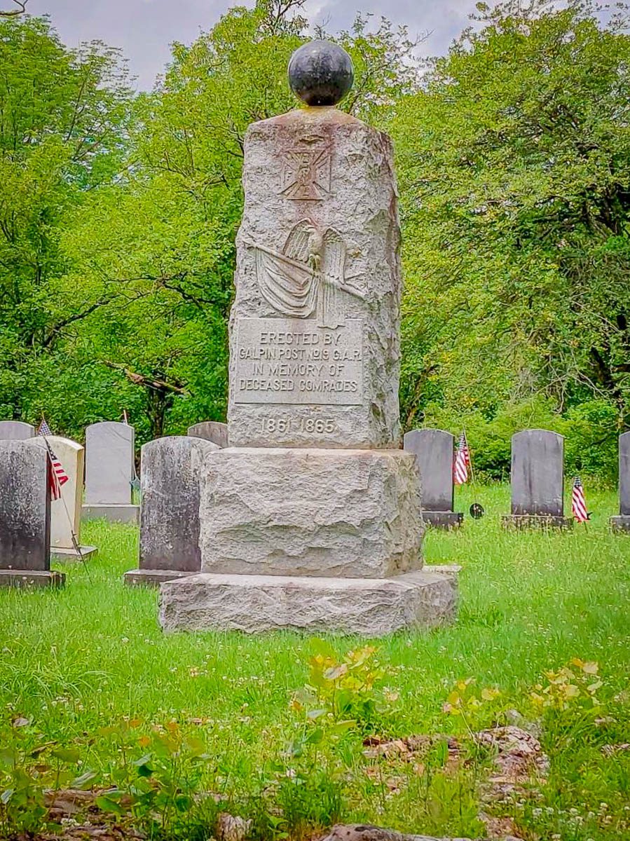 Civil War Burial Section of Fairview Cemetery outside Little Falls