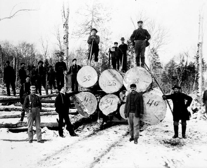 Adirondack lumberjacks, ca. 1910. Department of Environmental Conservation. Photographic prints and negatives, 1904-1949.