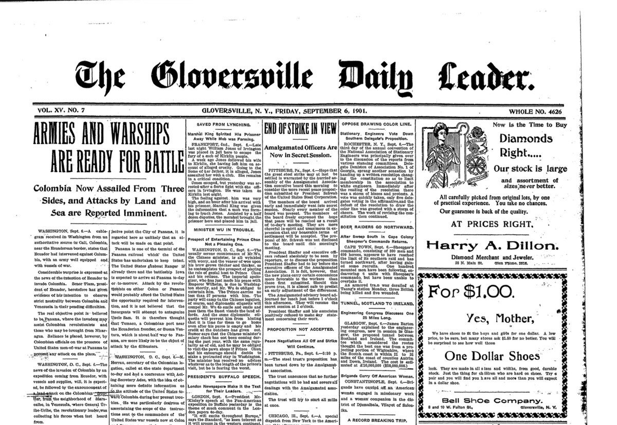 This day in Mohawk Valley History September 6, 1901