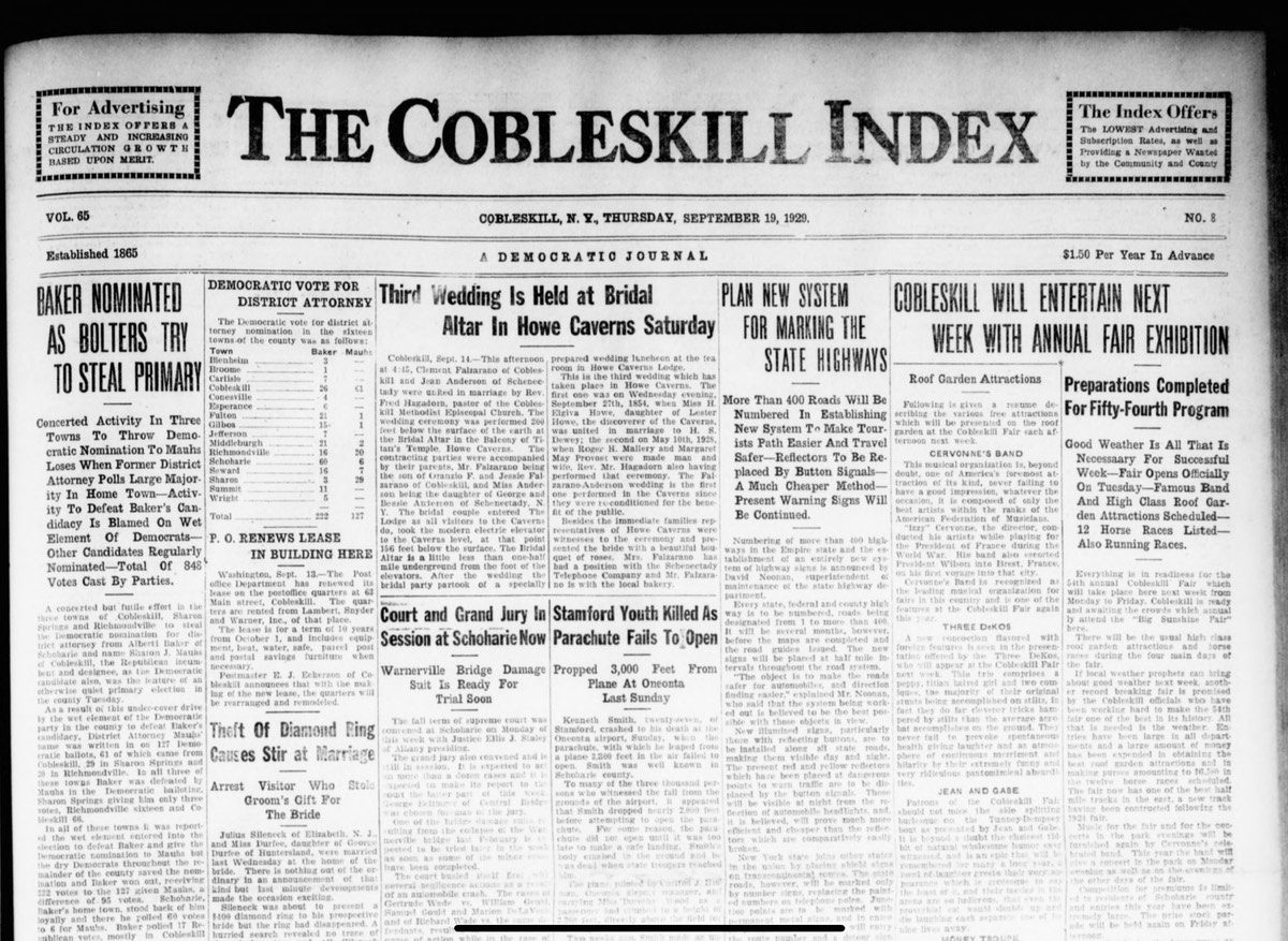 The Cobleskill Index September 19, 1929