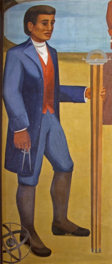 Banneker depicted in a 1943 mural by Maxine Merlino in the Recorder of Deeds Building in Washington, D.C. (2010)