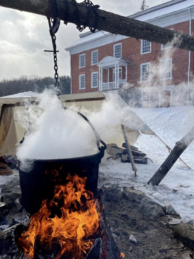 Sugaring kettle at mansion. Photo provided by the Herkimer Home State Historic Site.