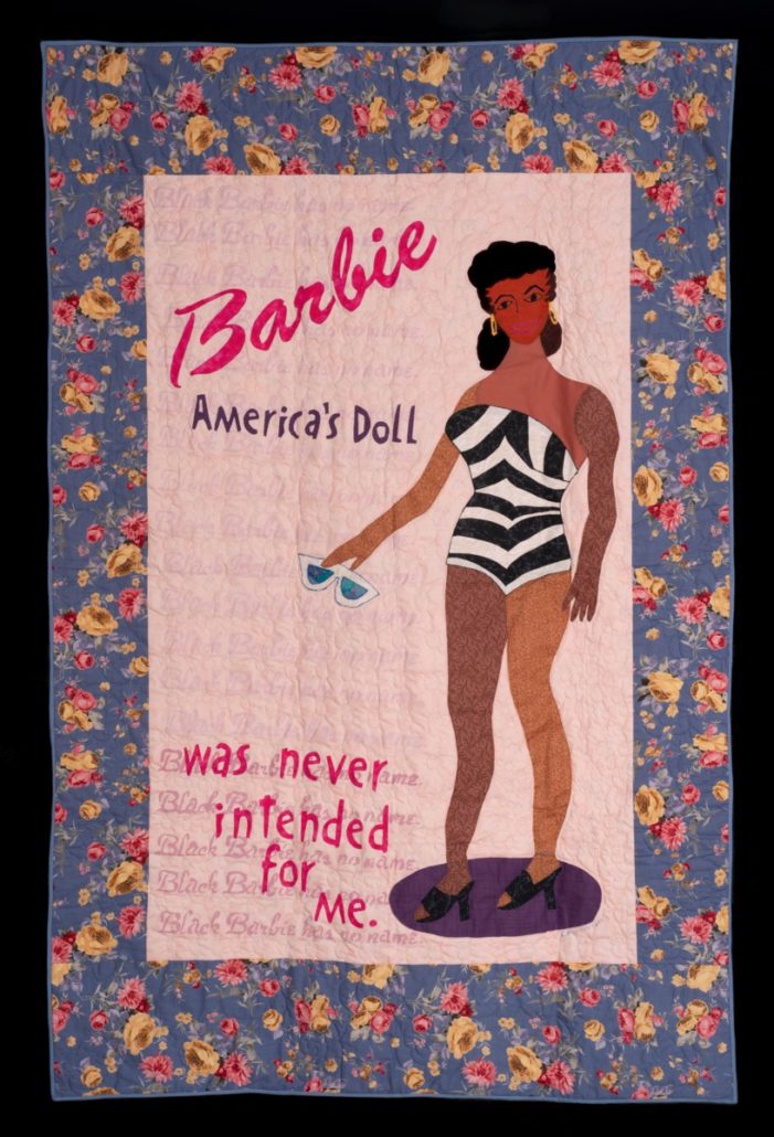 Black Barbie, 1996, Kyra Hicks, cotton, linen and paint, H: 76 x W: 48 in., Fenimore Art Museum, Cooperstown, New York, Museum Purchase. N0001.2010. Photograph by Richard Walker.