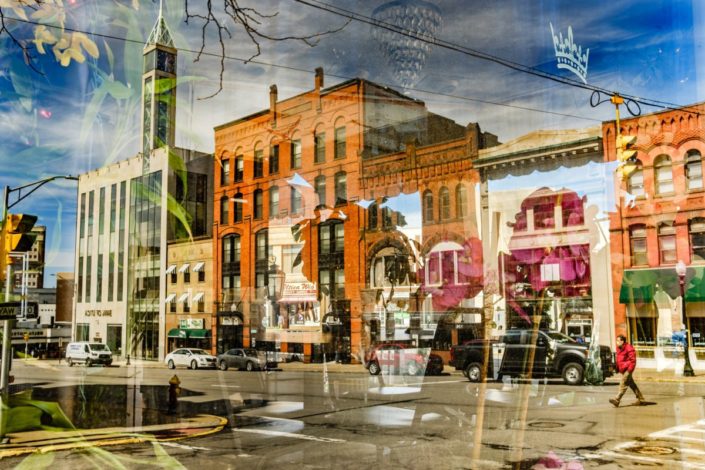 Genesee Street Window Reflections, Utica, NY, April 2020. Digital photograph.