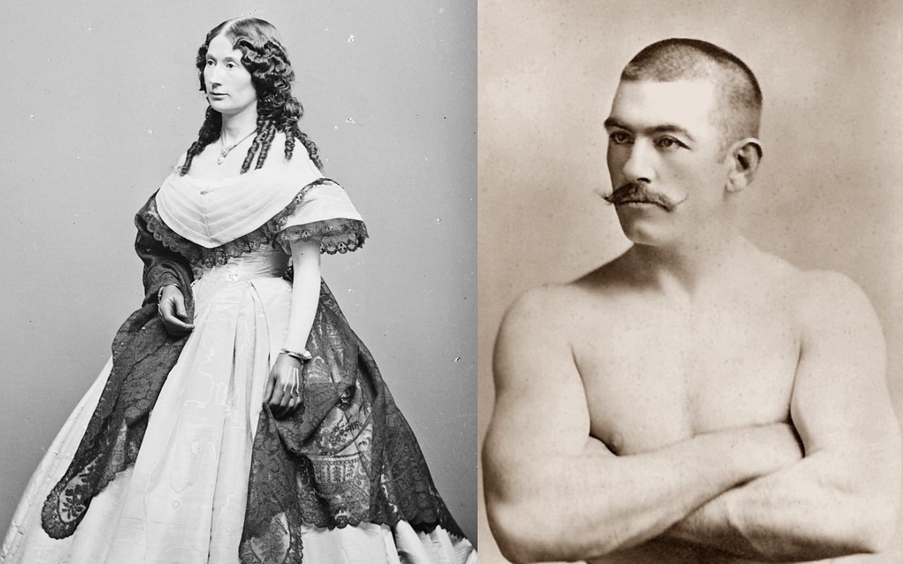 Noted actress Laura Keene, and John L. Sullivan, the heavyweight boxing champion.