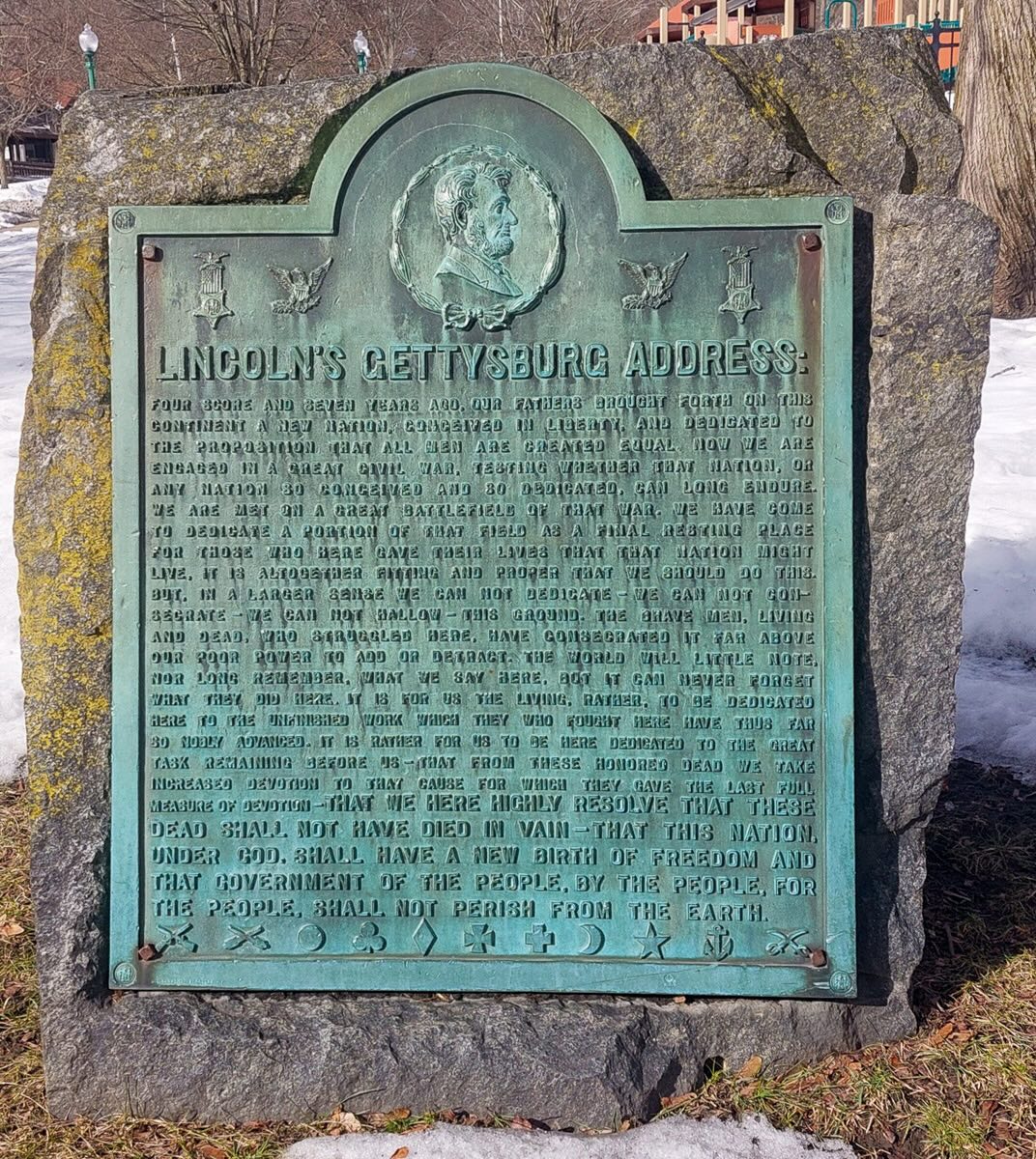 Gettysburg Address monument located in Ward Square