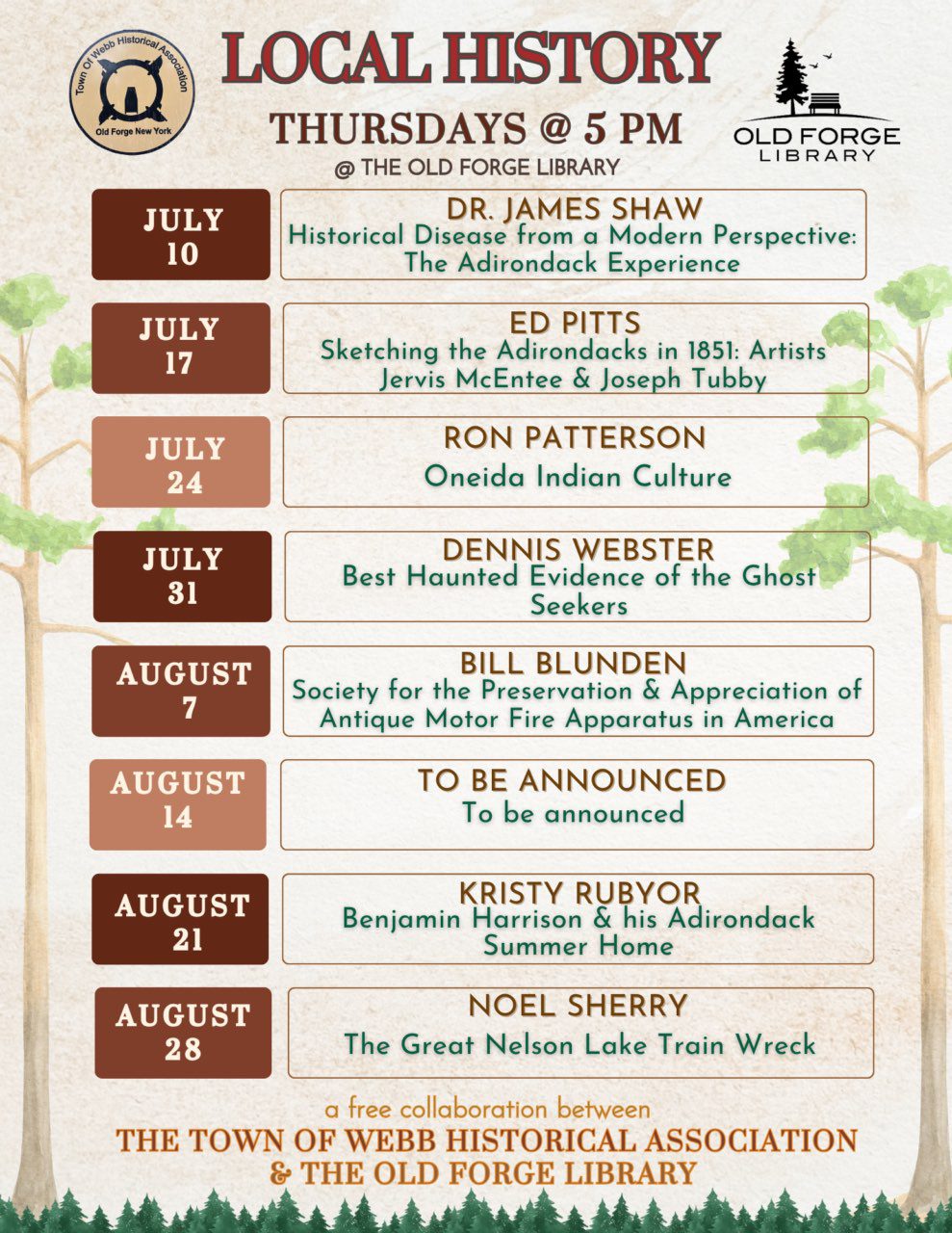 Local History at the Old Forge Library begins July 10th - Mohawk Valley ...