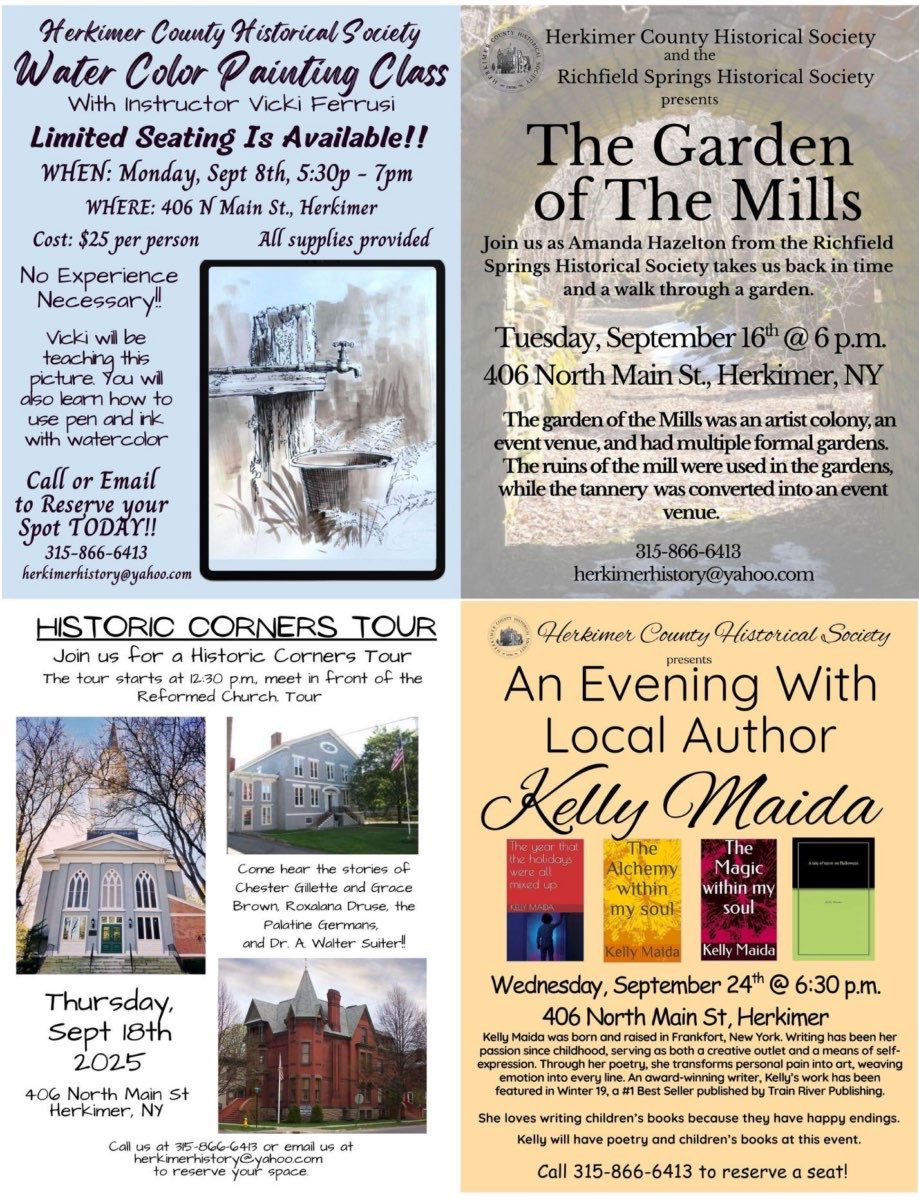 September Events at the Herkimer County Historical Society