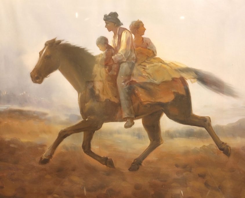 Copy of Eastman Johnson, A Ride for Liberty - The Fugitive Slaves (original oil on paperboard, 1862)