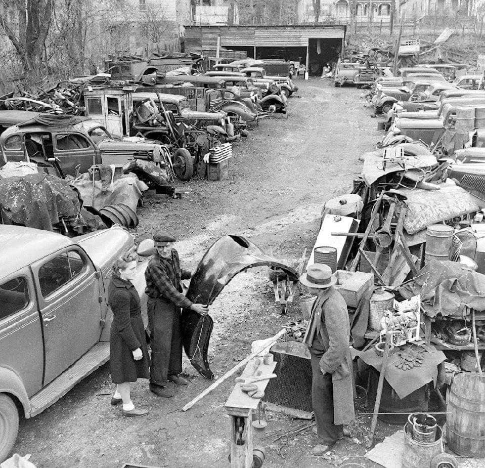 Louie Sunburg’s junkyard once located where Gorge View Lanes is now operated by owner Randy Dawley.