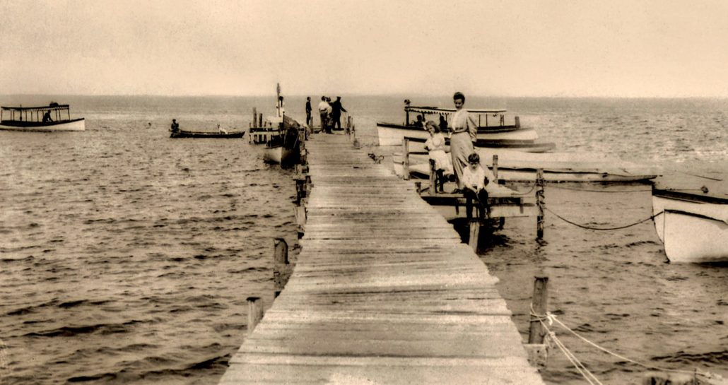 Cuppernoll's Pier, Upper South Bay, about 1920, courtesy Jack Henke. Photo provided by the Oneida County History Center.