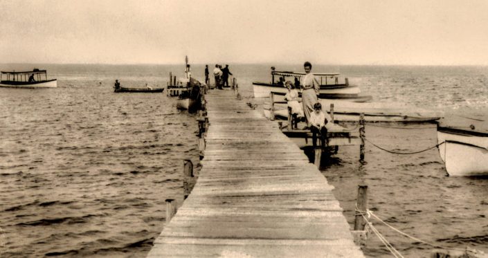 Cuppernoll's Pier, Upper South Bay, about 1920, courtesy Jack Henke. Photo provided by the Oneida County History Center.