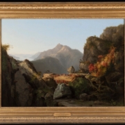 Landscape Scene from "The Last of the Mohicans," 1827, Thomas Cole, oil on canvas, Fenimore Art Museum, Cooperstown, New York, Gift of Stephen C. Clark. N0194.1961. Photograph by Richard Walker.
